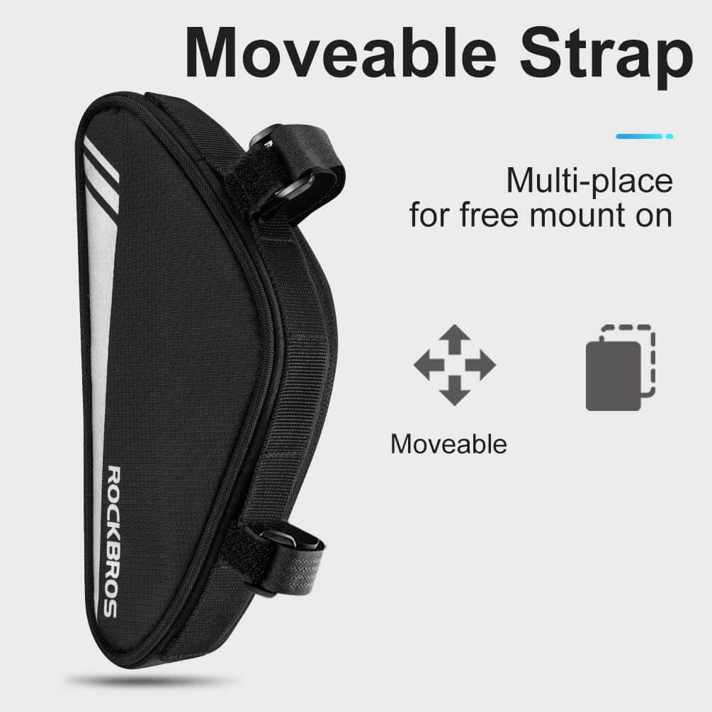 ROCKBROS top tube frame bag with large capacity and convenient side pocket for cycling essentials