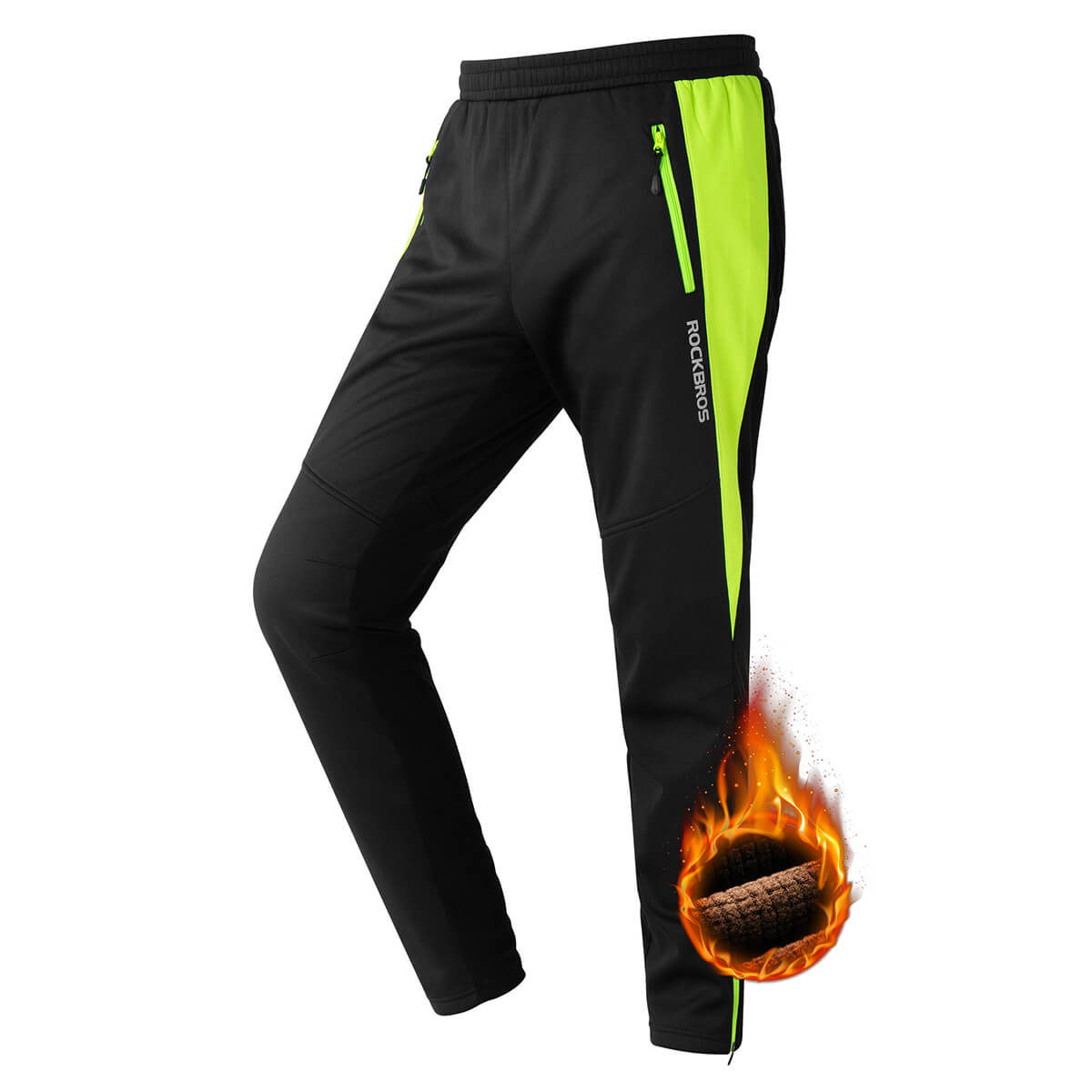 ROCKBROS outdoor thermal sportswear set with windproof shell, fleece lining, ventilation design, and flexible fit for cold-weather activities