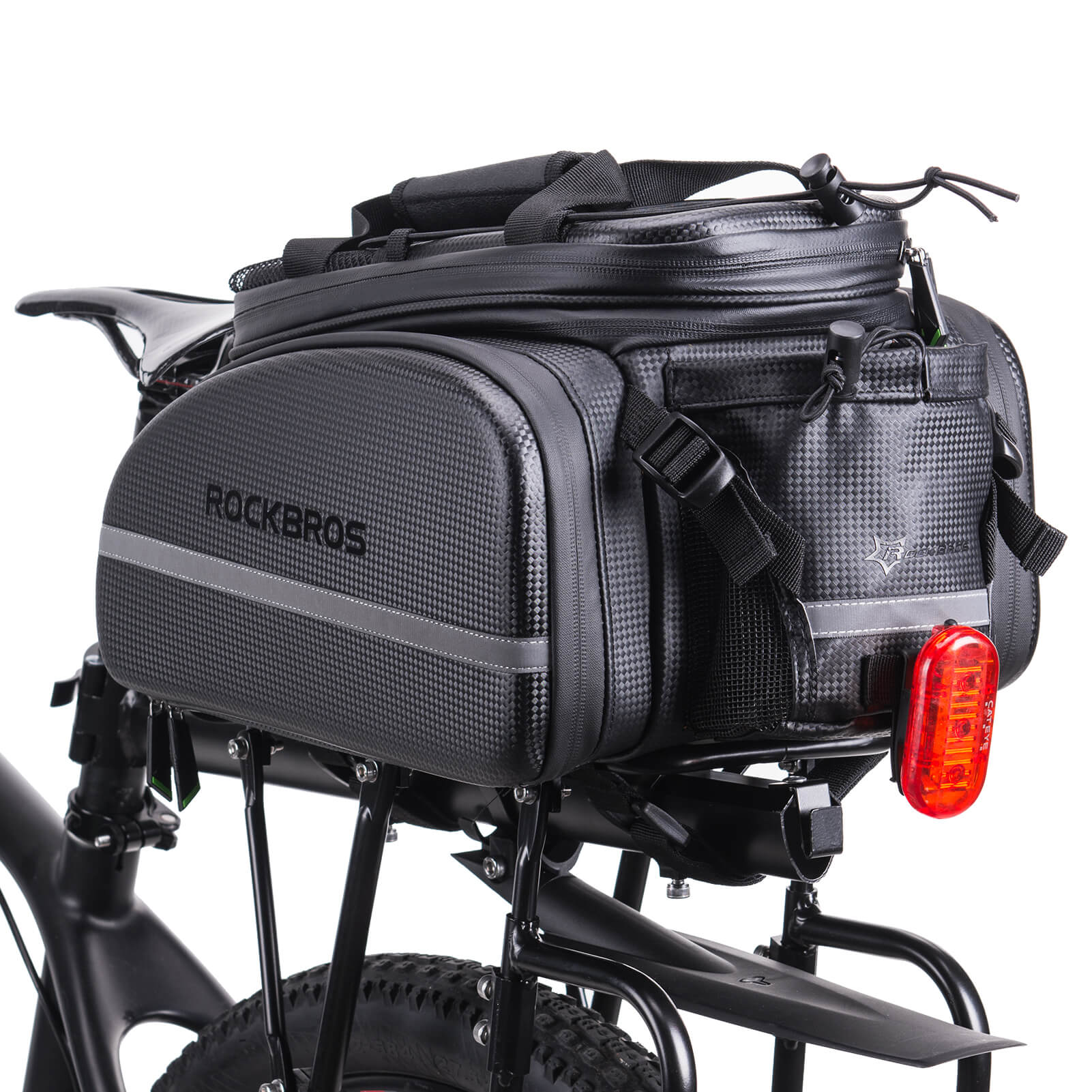 ROCKBROS multifunction waterproof bike rear rack bag with expandable design