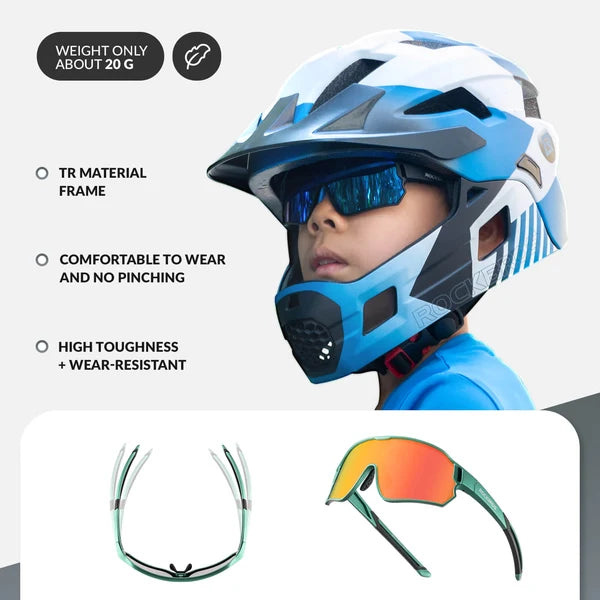 Kids Helmet & Cycling Glasses Kit