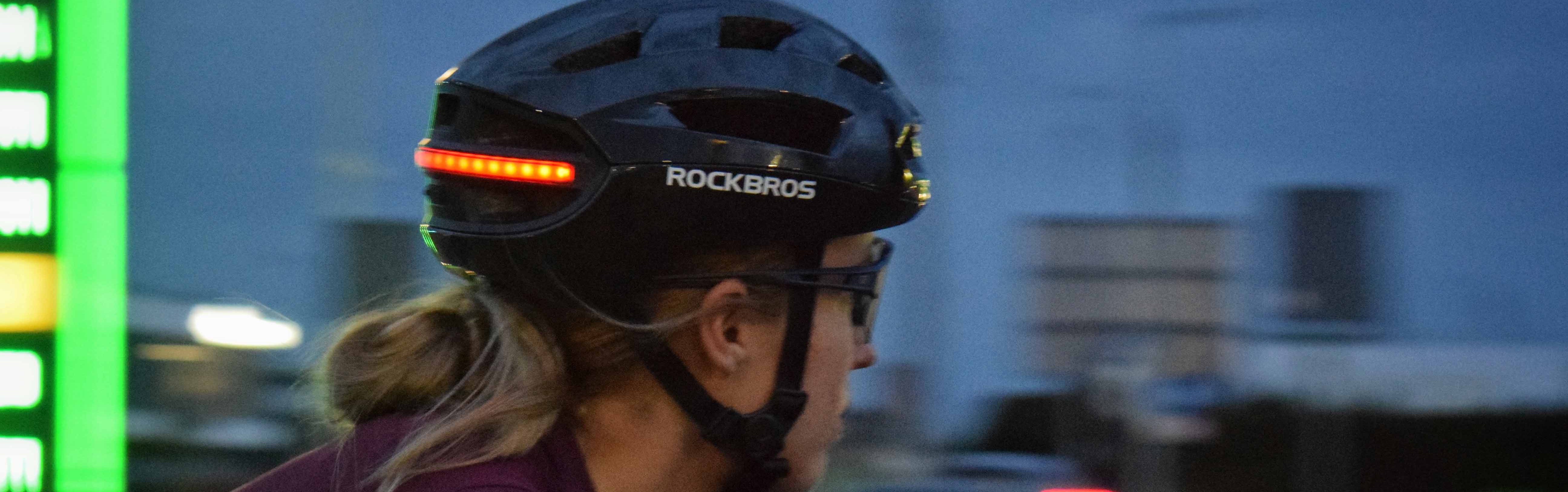 ROCKBROS smart bike helmet front view showcasing lightweight and ventilated design for cyclists