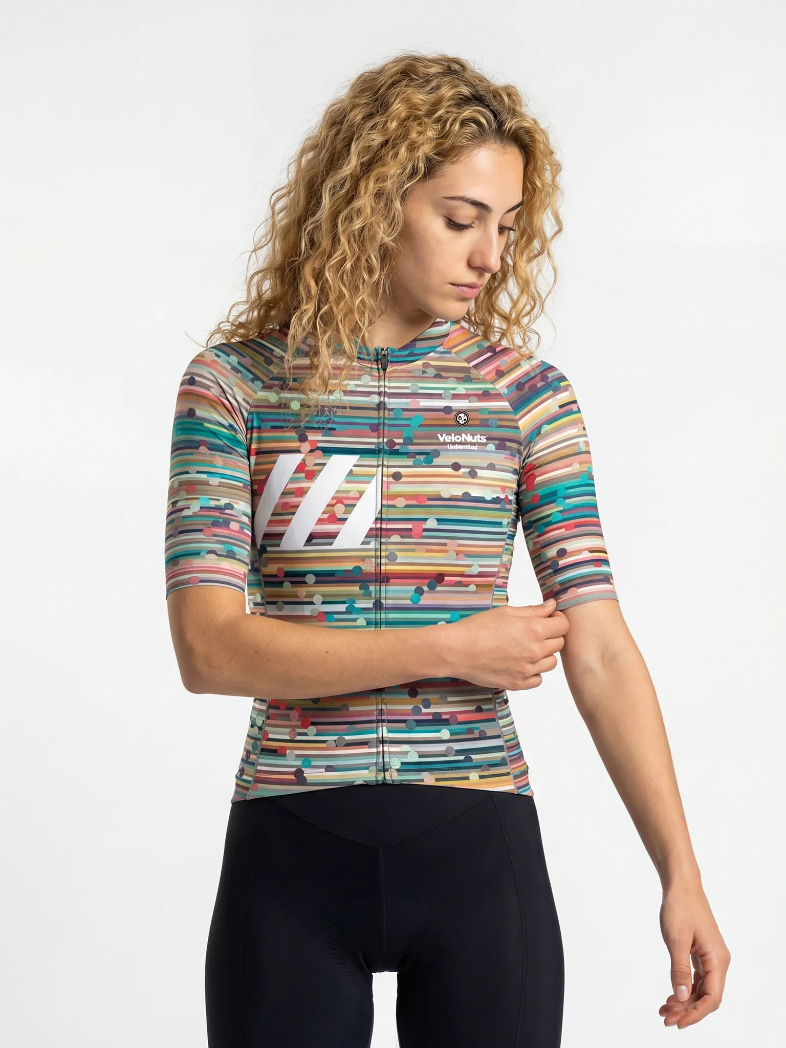 Women's Cycling Jersey Retro Signal#Type_Confetti Stripe