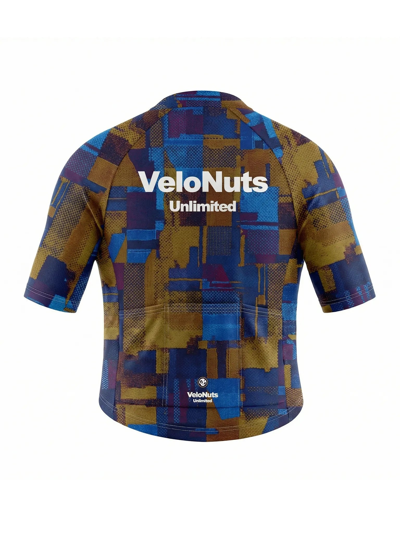 Women's Cycling Jersey Terrain Blocks#Type_Cobalt Rust Blocks