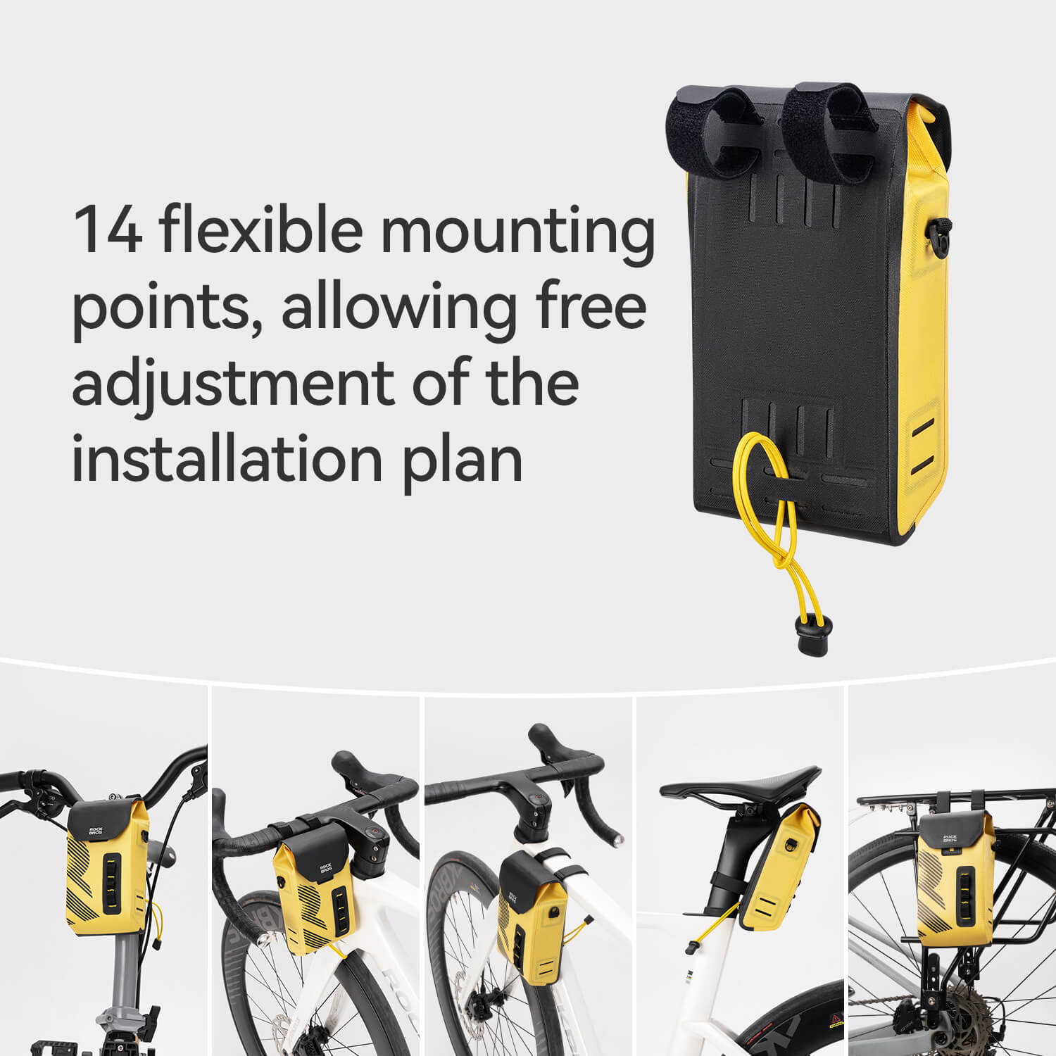 AS-160 100% waterproof bike handlebar bag 1.3L with durable construction and secure mounting system – ROCKBROS