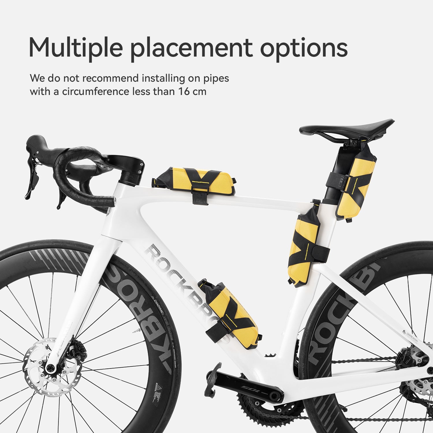 AS-161 100% waterproof bike down tube bag 1L with durable material and secure frame mounting – ROCKBROS