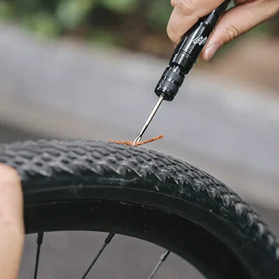 Bike puncture repair kit for emergency roadside tire repairs