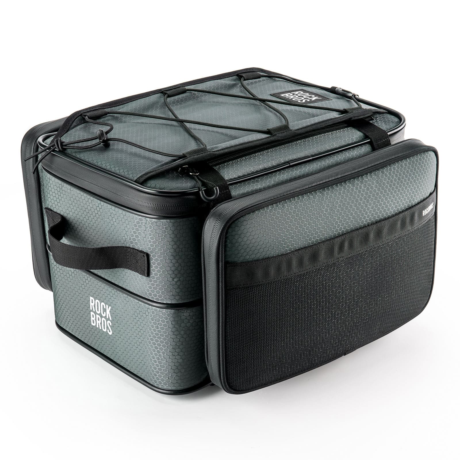 ROCKBROS expandable large capacity bike rear rack bag with removable side panniers
#Color_Grey