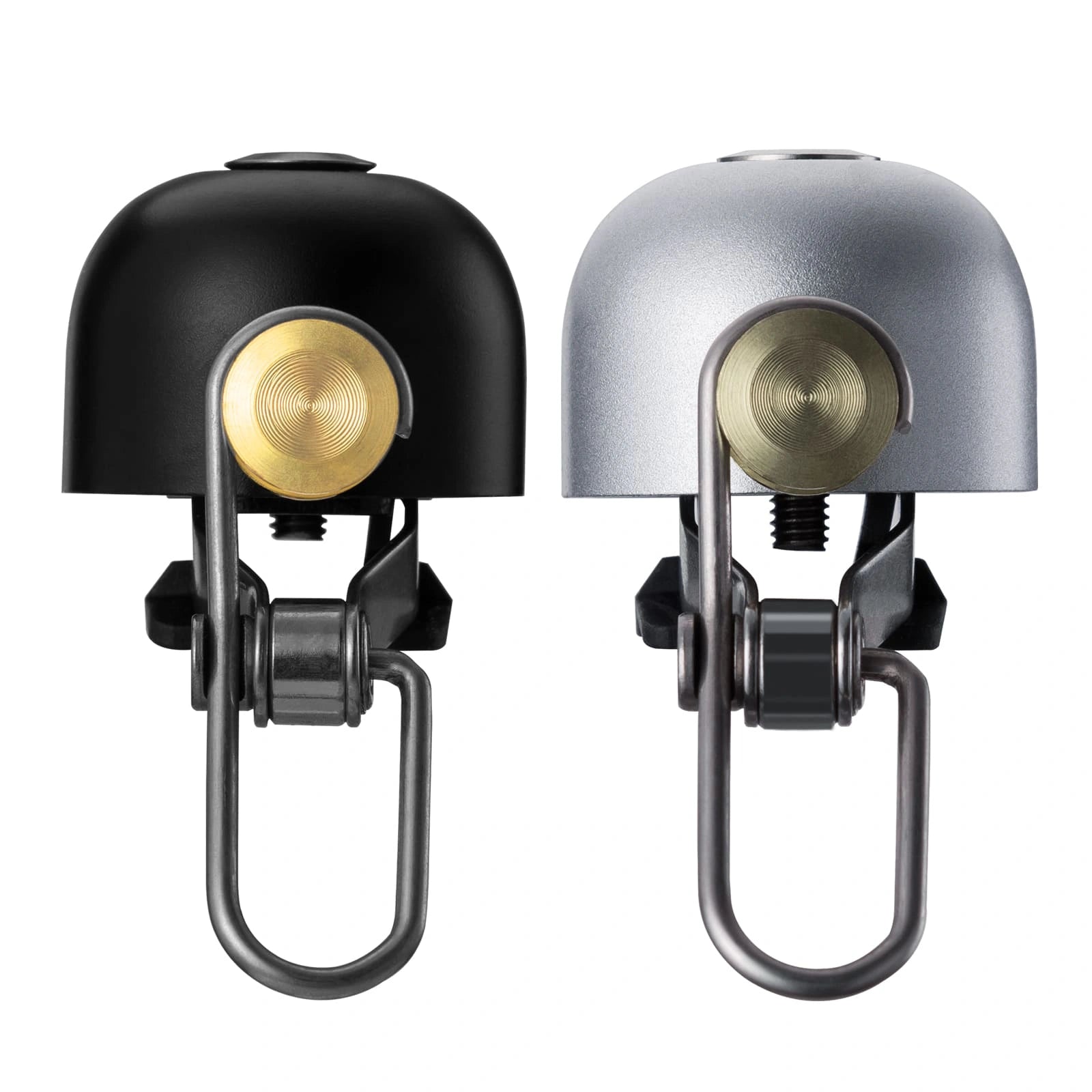 Classic 2-Pack Bike Bell with Loud Clear Ring, Durable Brass Alloy, Universal Handlebar Fit, and Scratch-Free Mounting
#Color_Black+Silver 
