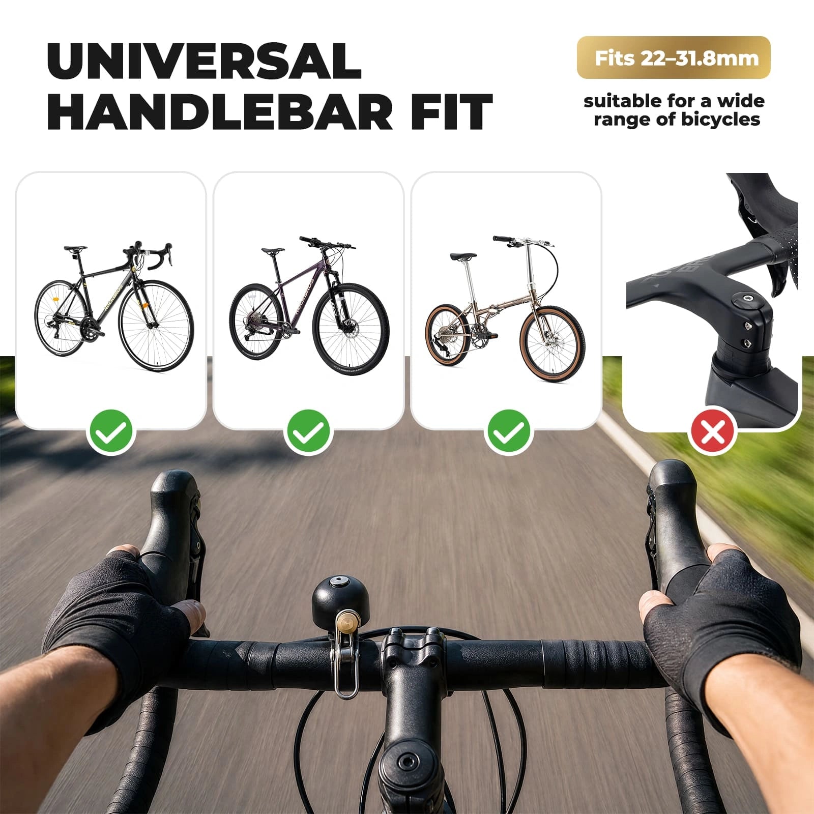 Classic 2-Pack Bike Bell with Loud Clear Ring, Durable Brass Alloy, Universal Handlebar Fit, and Scratch-Free Mounting