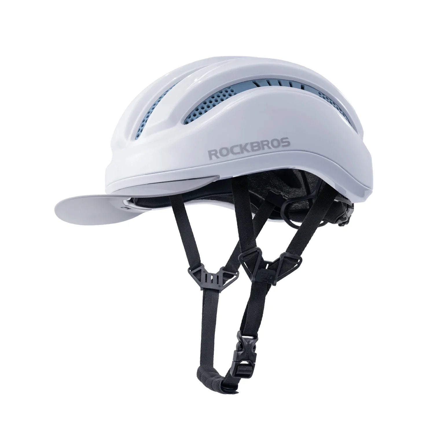 ROCKBROS lightweight cycling helmet with magnetic visor for daily commuting
#Color_ Bright White