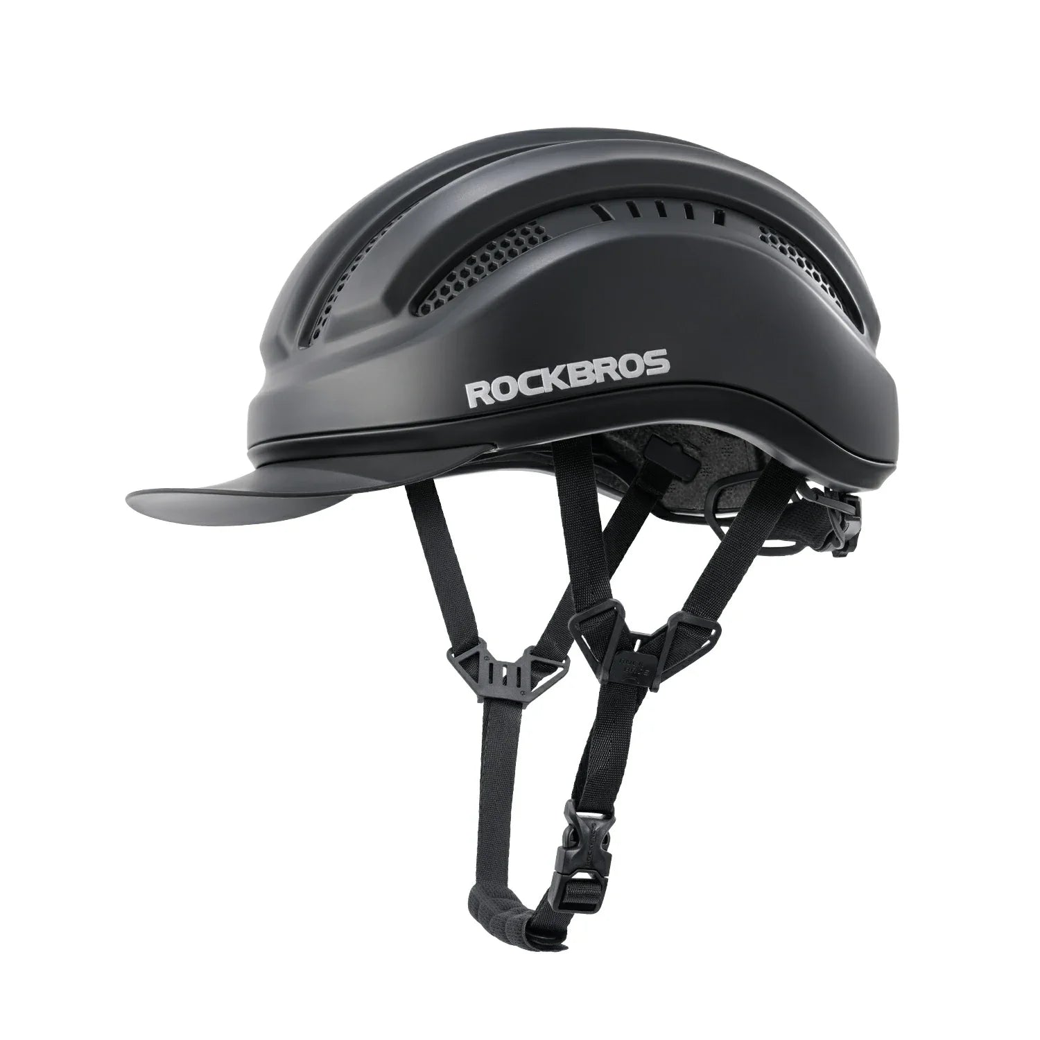 ROCKBROS lightweight cycling helmet with magnetic visor for daily commuting
#Color_Black