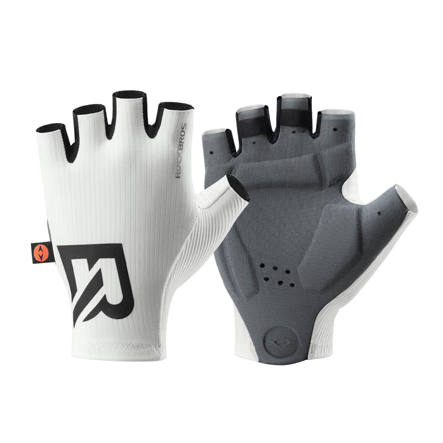 Elastic Interface® half-finger cycling gloves with padded palm for superior grip and comfort
#Color_White