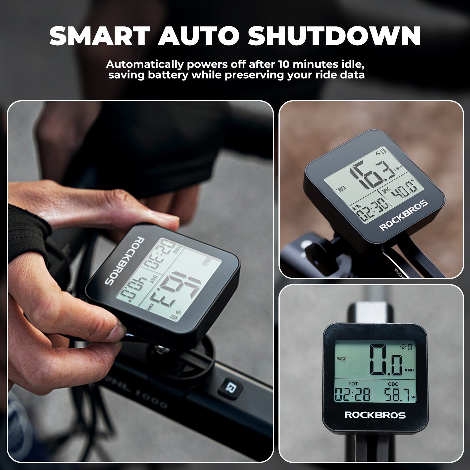G1 GPS Smart Bike Computer - Waterproof Wireless Speedometer and Odometer - ROCKBROS
