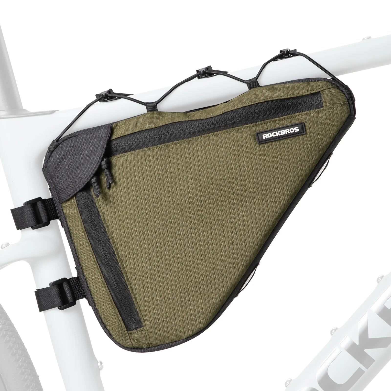 ROCKBROS 1.5L Large Capacity Bike Triangle Bag, Durable Polyester Cycling Frame Bag
