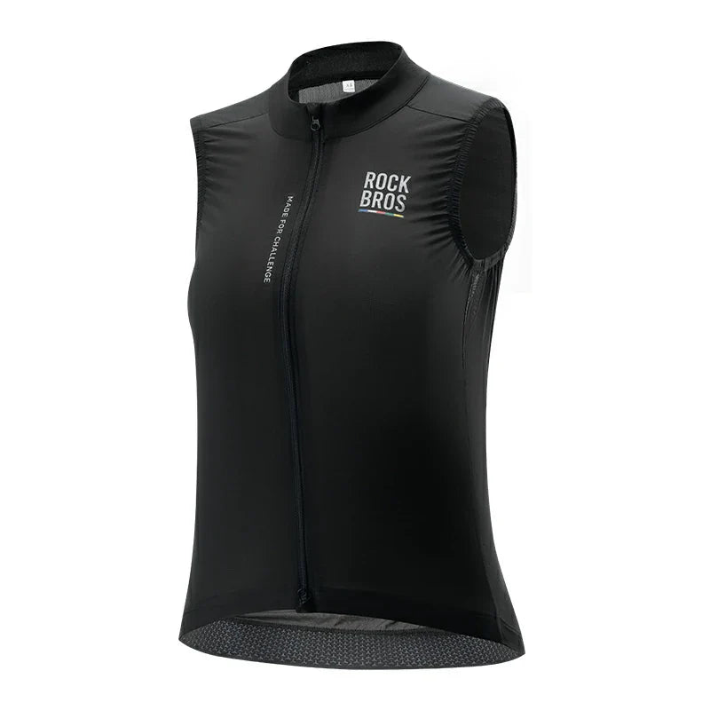Black vest with 'Rock Bros' branding on a white background #color_black