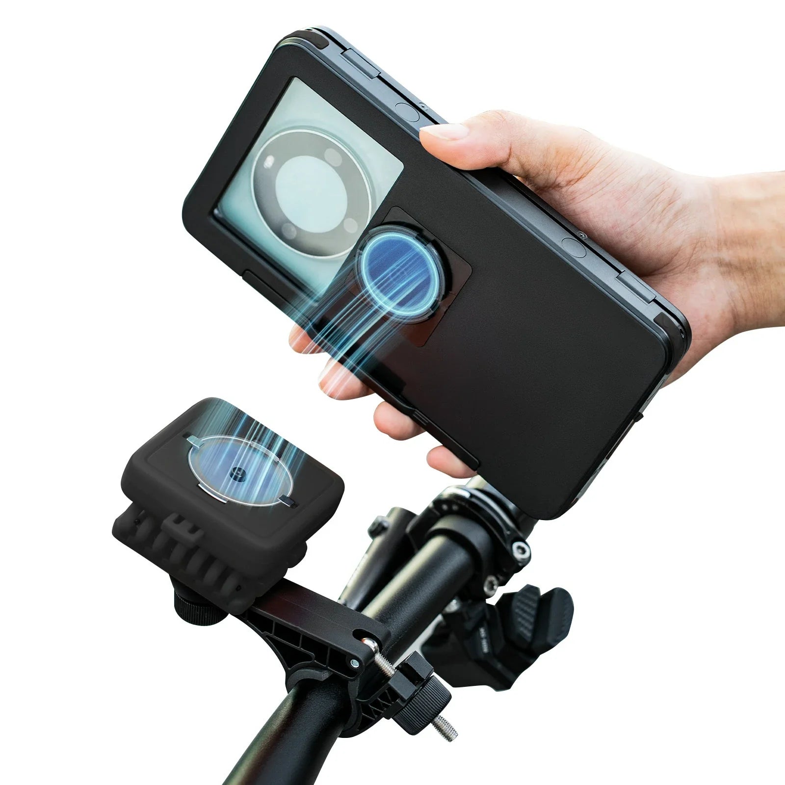 ROCKBROS Magnetic Quick-Release Bike Phone Mount - Waterproof & Shockproof
#Color_Black