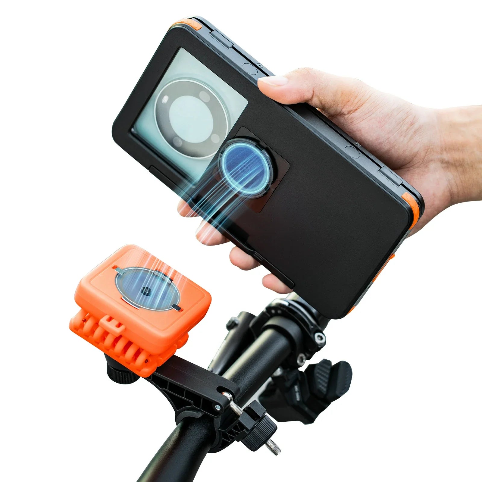 ROCKBROS Magnetic Quick-Release Bike Phone Mount - Waterproof & Shockproof
#Color_Orange