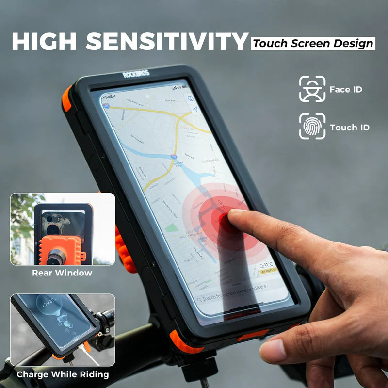 ROCKBROS Magnetic Quick-Release Bike Phone Mount - Waterproof & Shockproof