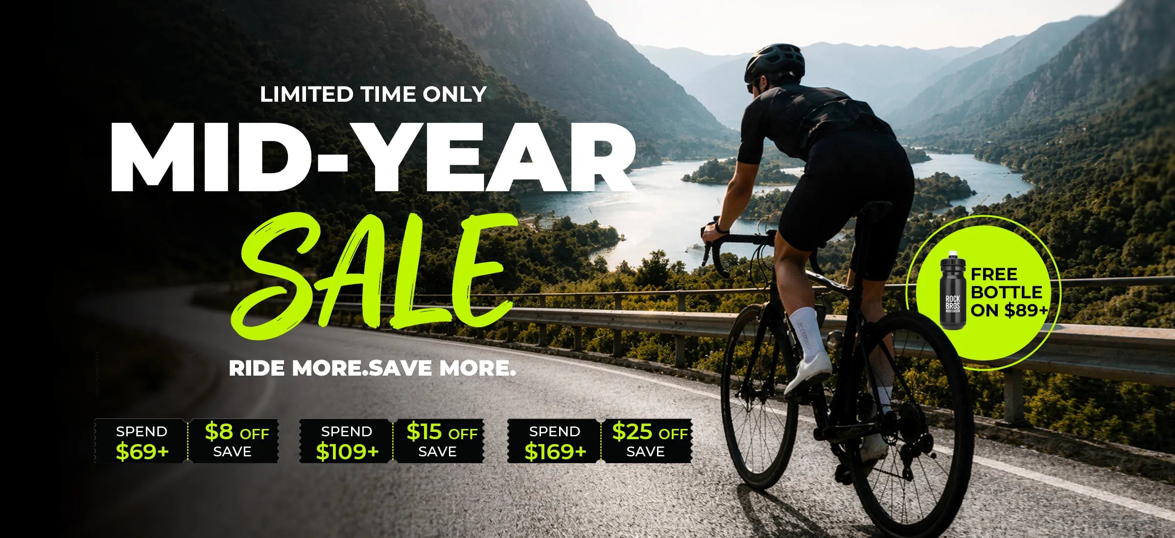 ROCKBROS Mid-Year Sale on cycling gear for summer rides and outdoor adventures