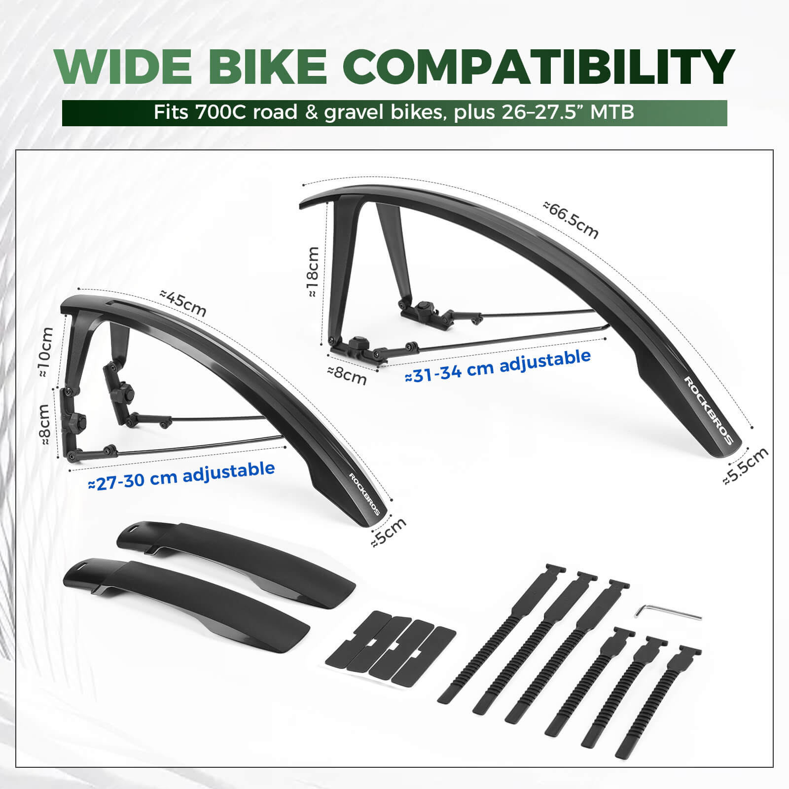 quick-release front and rear bike fenders set for 700cc road and mountain bikes – ROCKBROS