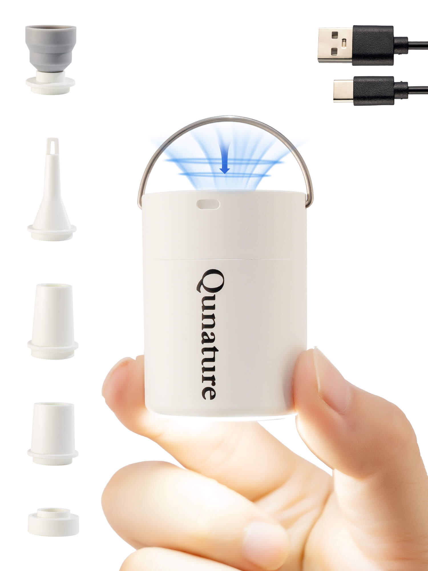 Qunature ATOMIC Mini Electric Air Pump for camping and outdoor inflatables
#Color_White