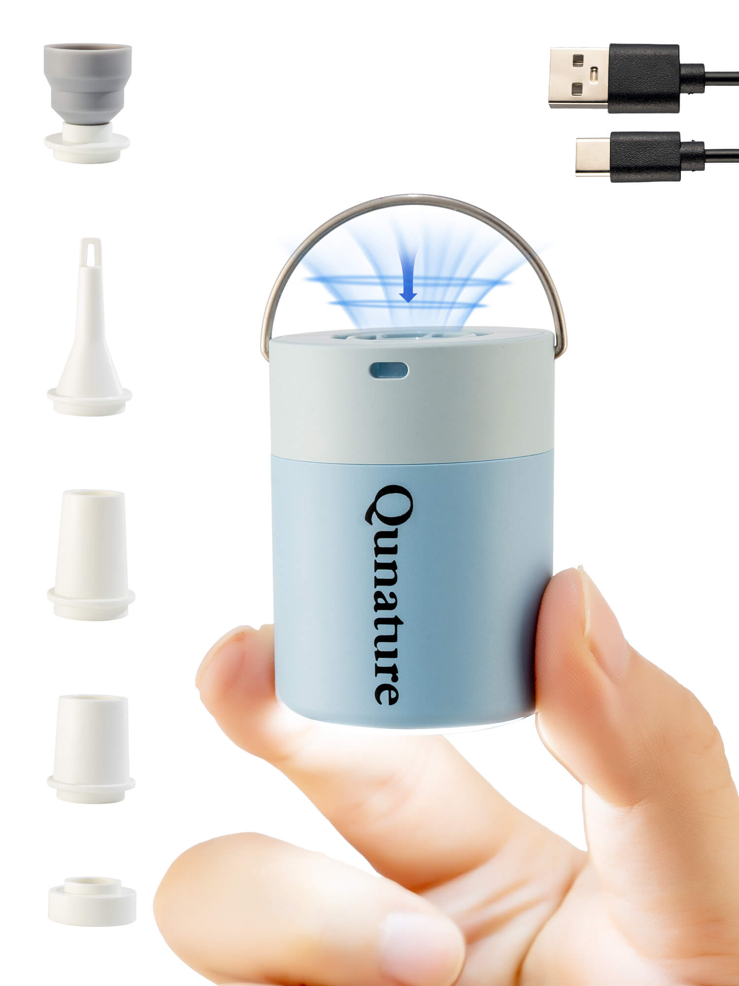 Qunature ATOMIC Mini Electric Air Pump for camping and outdoor inflatables
#Color_Blue