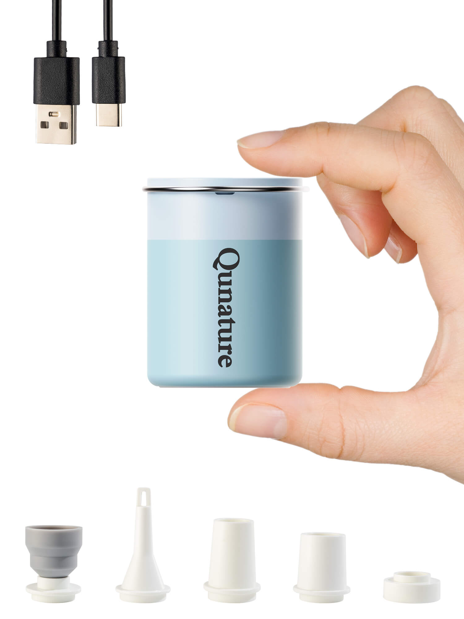 Qunature ATOMIC Mini Electric Air Pump for camping and outdoor inflatables
#Color_Blue