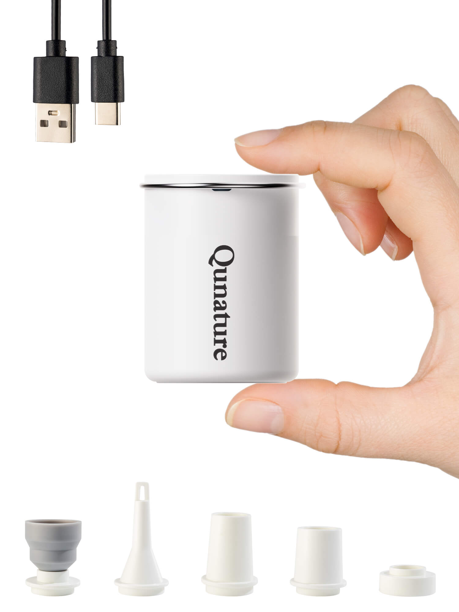 Qunature ATOMIC Mini Electric Air Pump for camping and outdoor inflatables
#Color_White