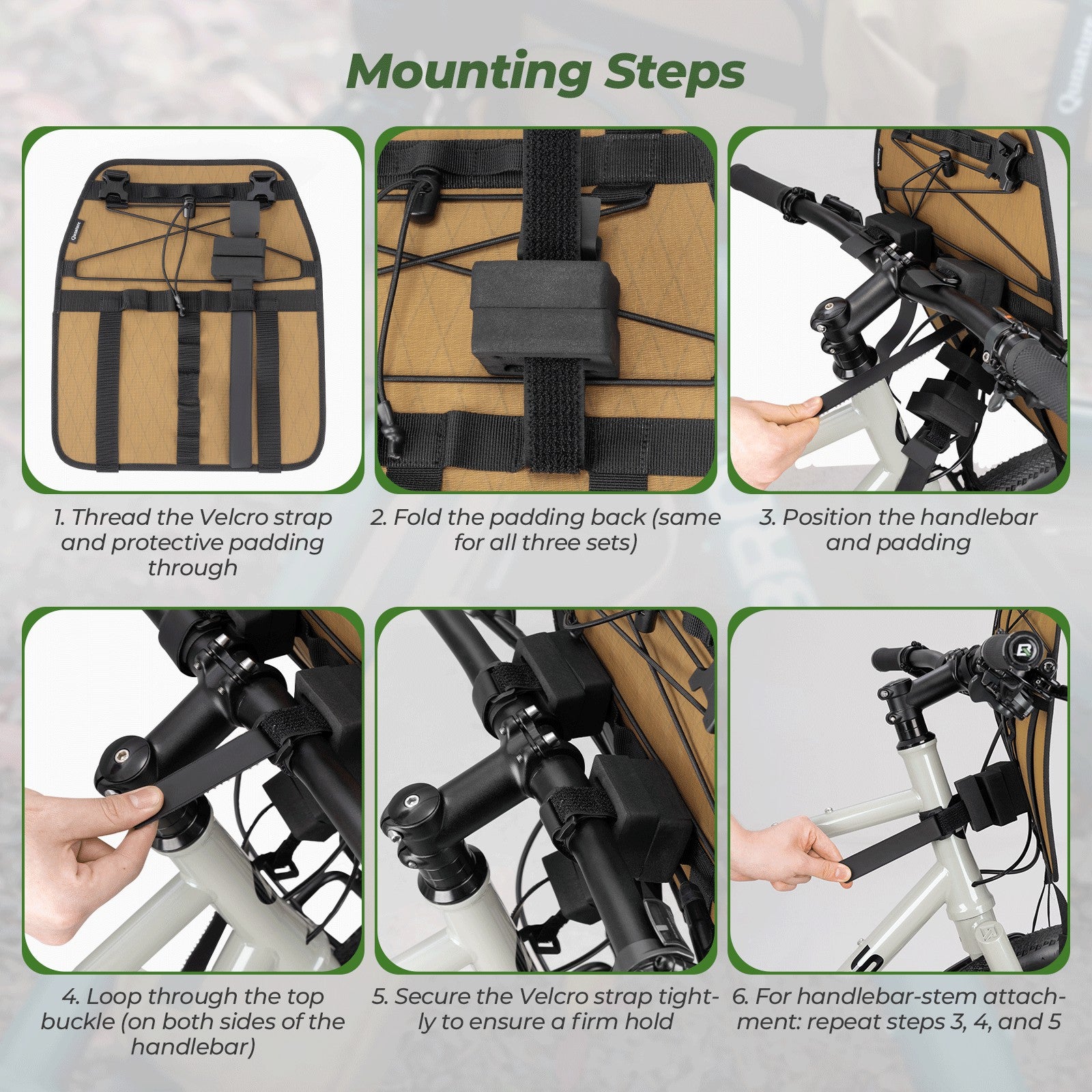Bicycle handlebar cradle by Qunature with thickened protective pads to prevent frame scratches and cable damage.