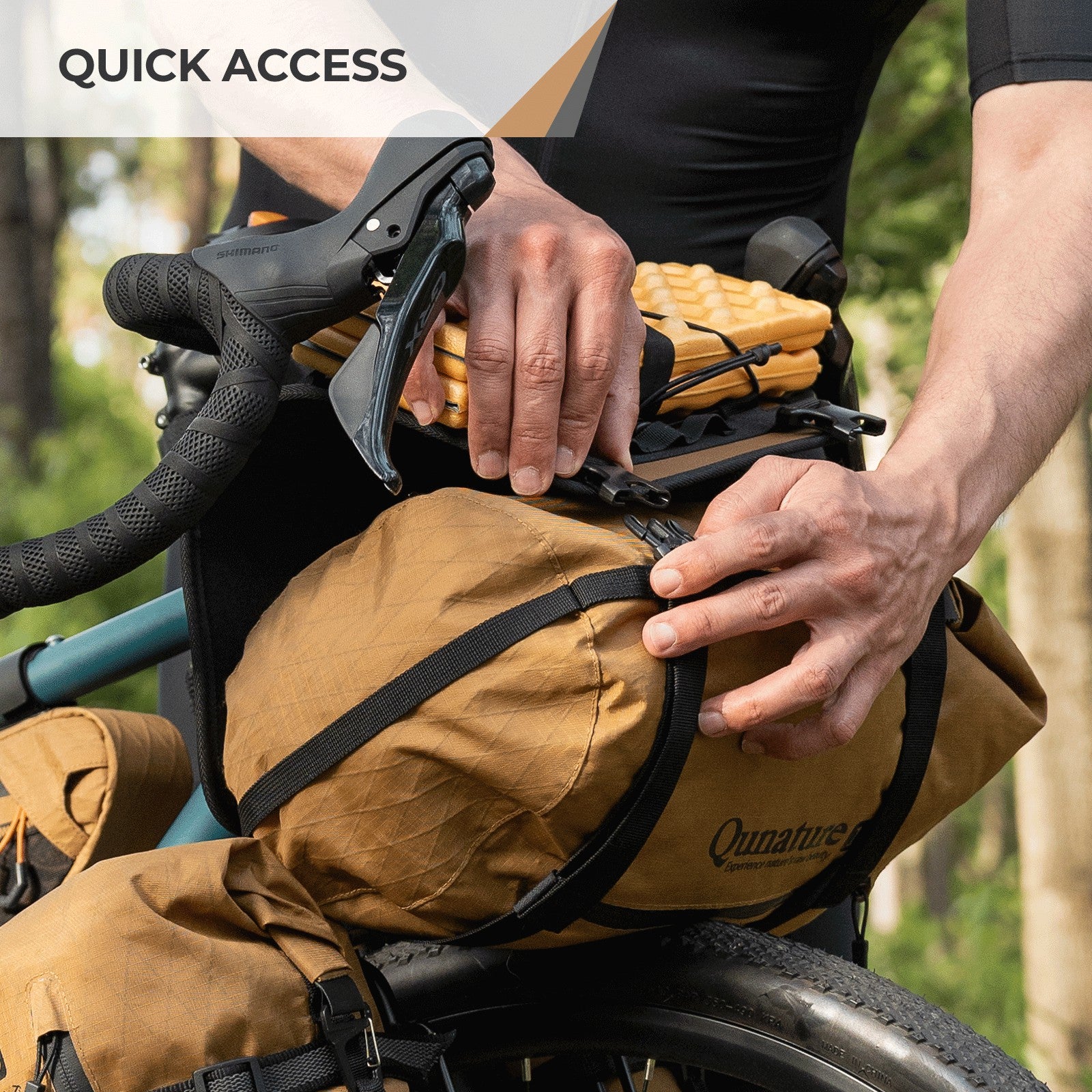 Bicycle handlebar cradle by Qunature with thickened protective pads to prevent frame scratches and cable damage.