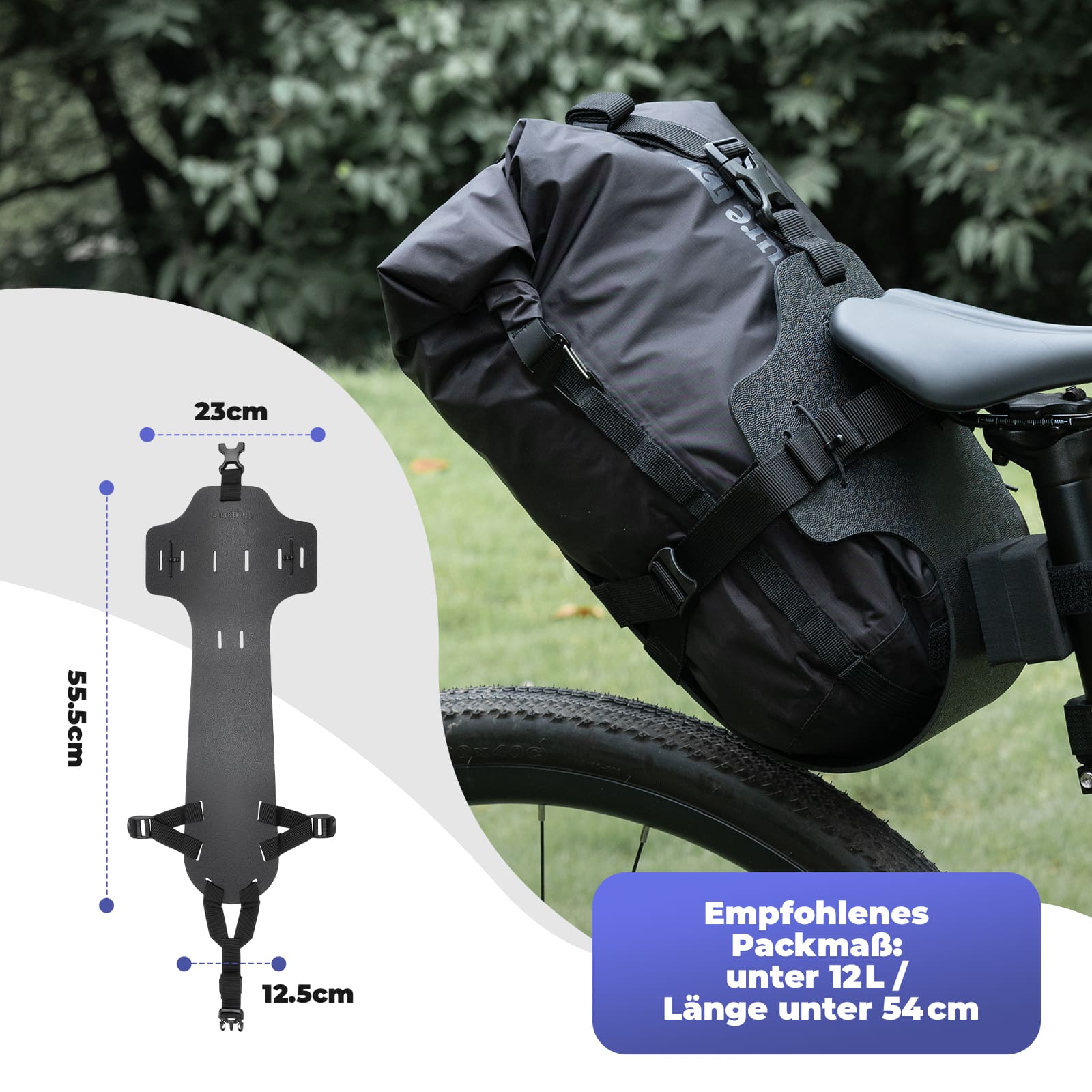 Bikepacking Rear Saddle Bag Support Mount Installed on Bicycle Seatpost for Stable Load Support and Touring Use
