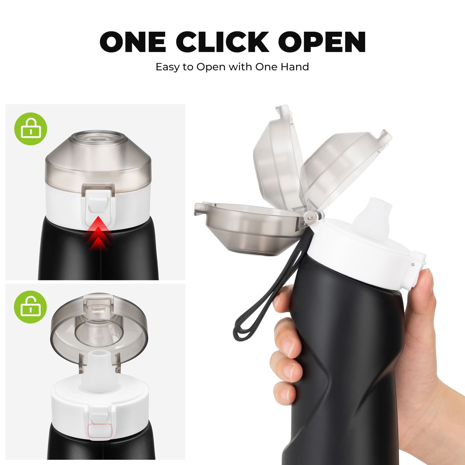 Qunature collapsible silicone water bottle with angled spout leak-proof portable design for cycling