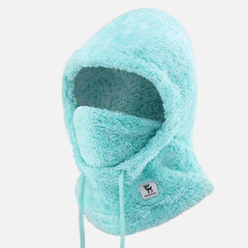 Qunature Fleece Balaclava Hood for skiing, 3-in-1 thermal head, face, and neck warmer for winter outdoor sports
#Color_Blue