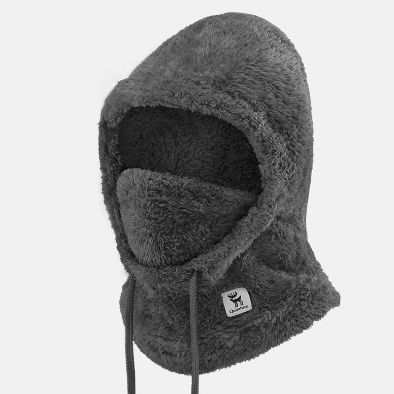 Qunature Fleece Balaclava Hood for skiing, 3-in-1 thermal head, face, and neck warmer for winter outdoor sports
#Color_Gray
