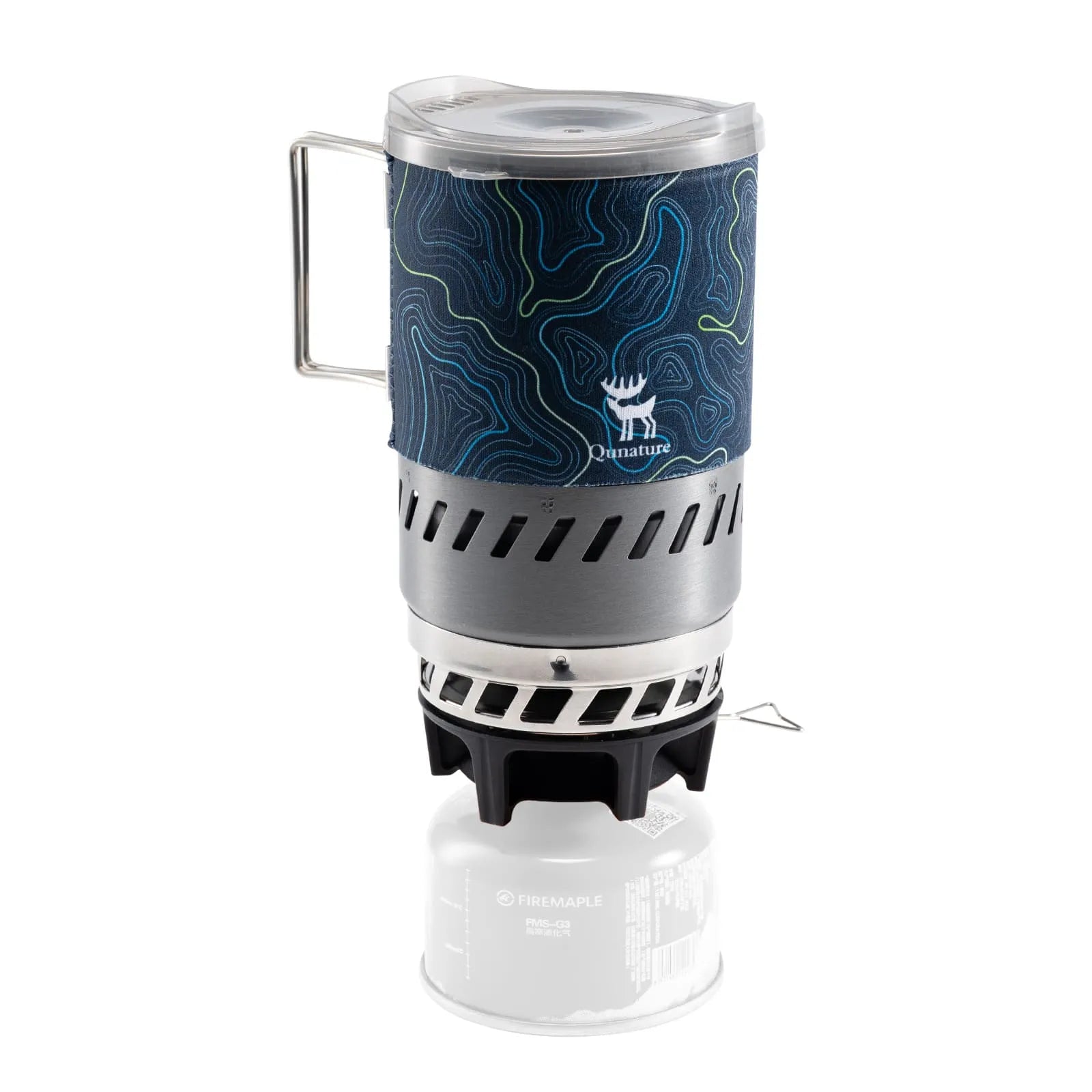 qunature integrated heat exchange camping stove system 0.6l portable 1700w cooking set for camping hiking 
#Color_Black