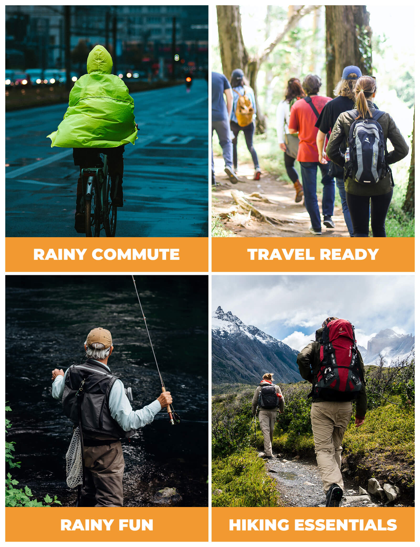 Qunature multi-functional tactical rain jacket waterproof for hiking, camping, and outdoor adventures