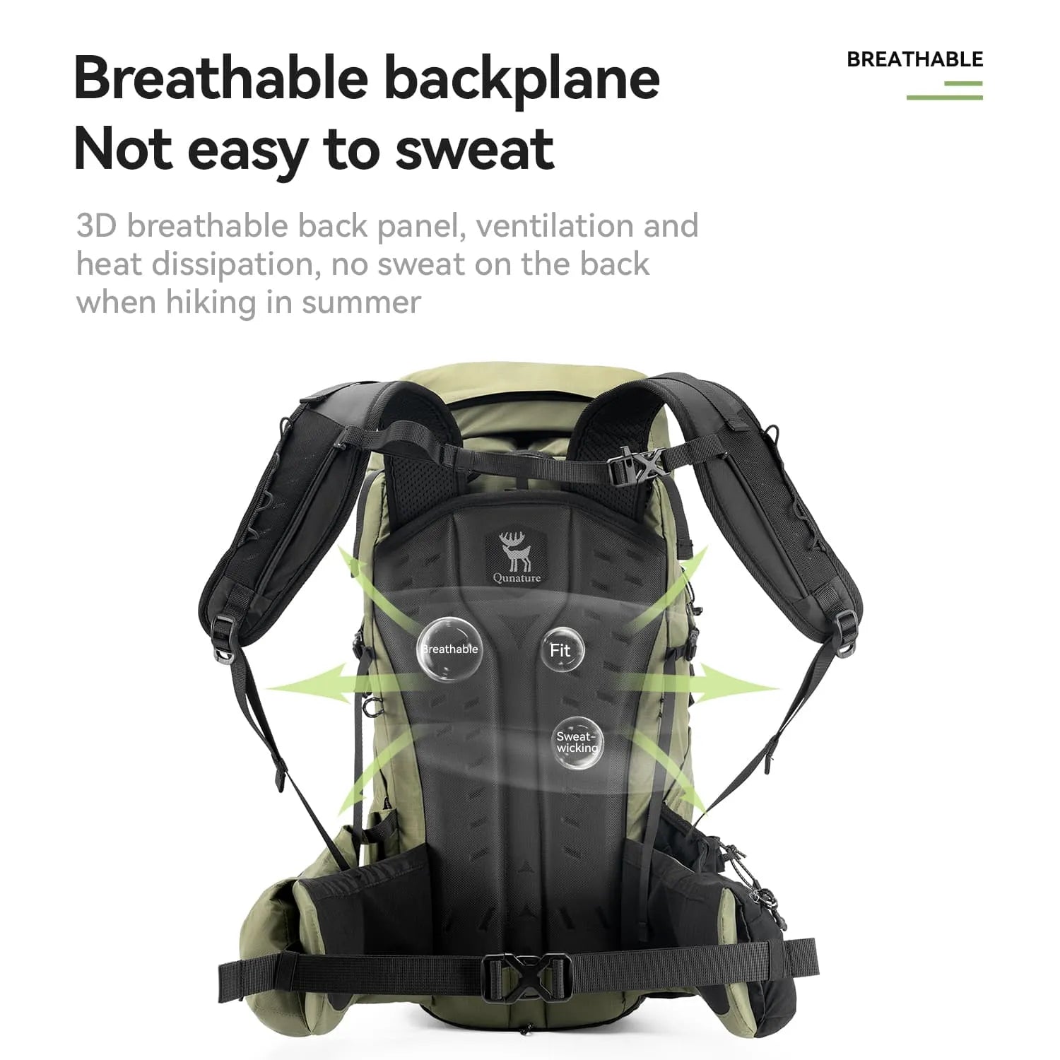 qunature outdoor lightweight hiking backpack 25l breathable ergonomic travel pack for hiking camping 
