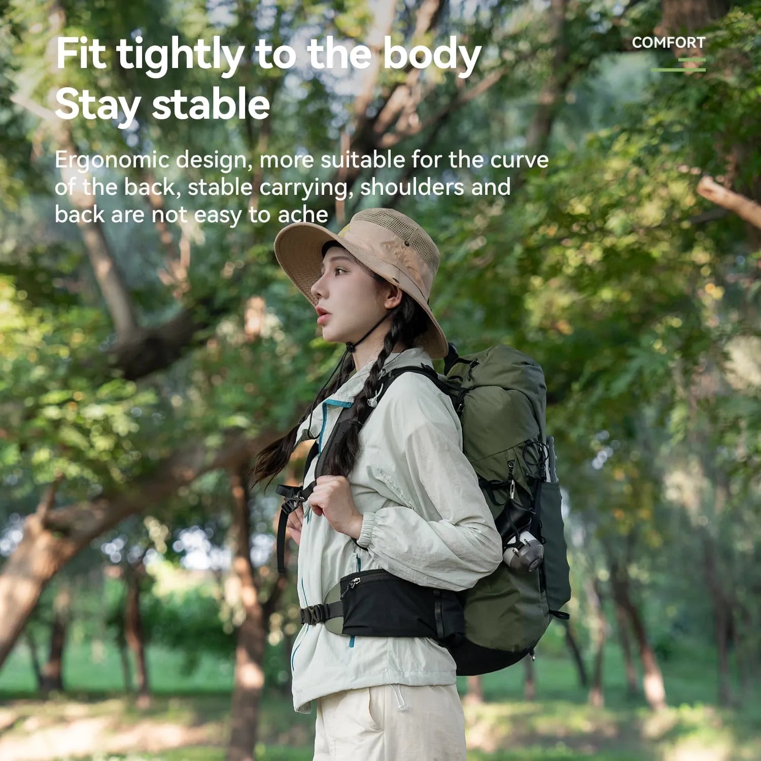 qunature outdoor lightweight hiking backpack 25l breathable ergonomic travel pack for hiking camping 