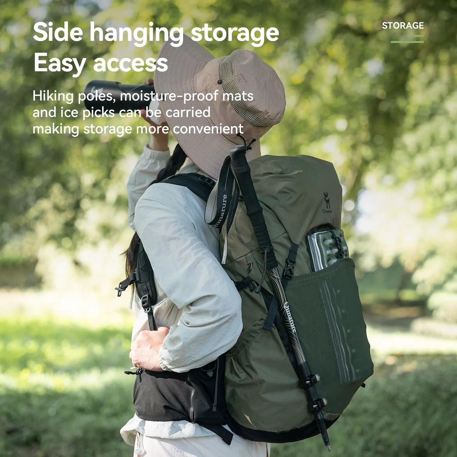 qunature outdoor lightweight hiking backpack 25l breathable ergonomic travel pack for hiking camping 