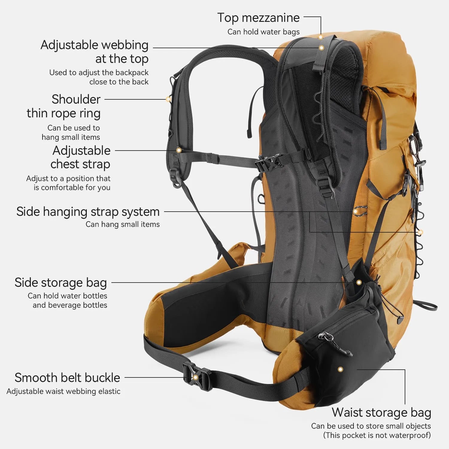 qunature outdoor lightweight hiking backpack 25l breathable ergonomic travel pack for hiking camping 