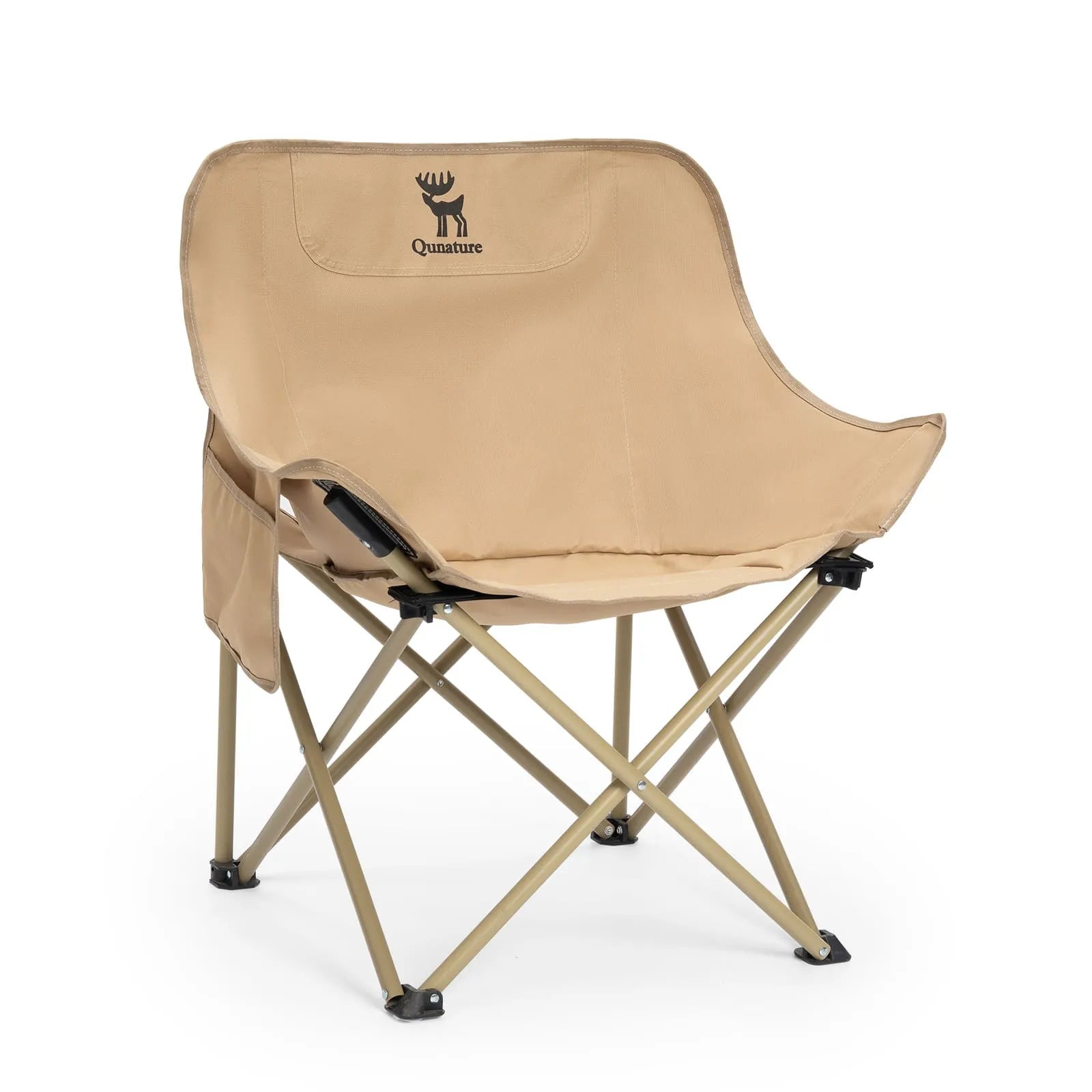 qunature outdoor folding moon chair lightweight camping chair with wide seat and ergonomic support for camping and outdoor use
#Model_Khaki (Adult)