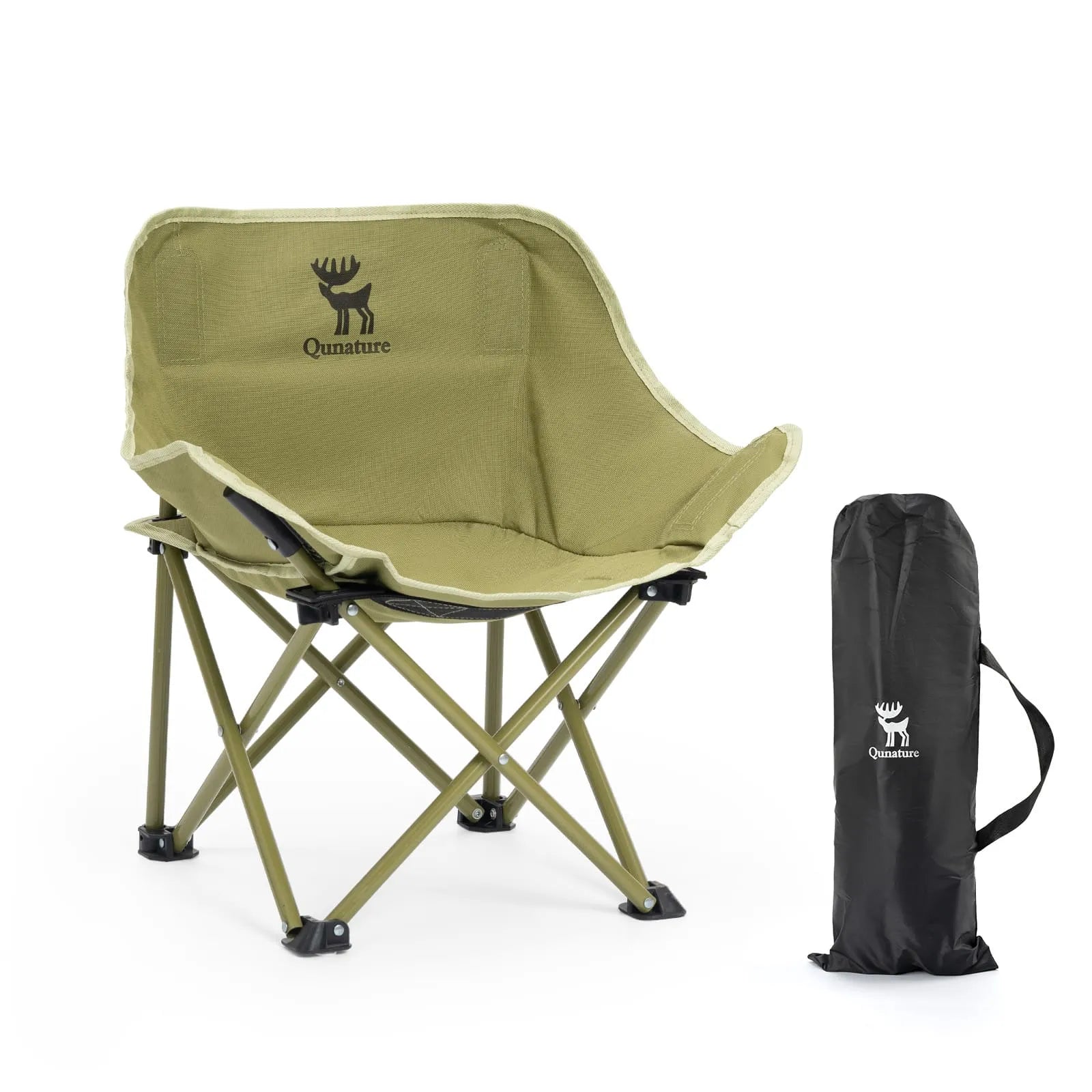 qunature outdoor folding moon chair lightweight camping chair with wide seat and ergonomic support for camping and outdoor use
#Model_Green (Child)