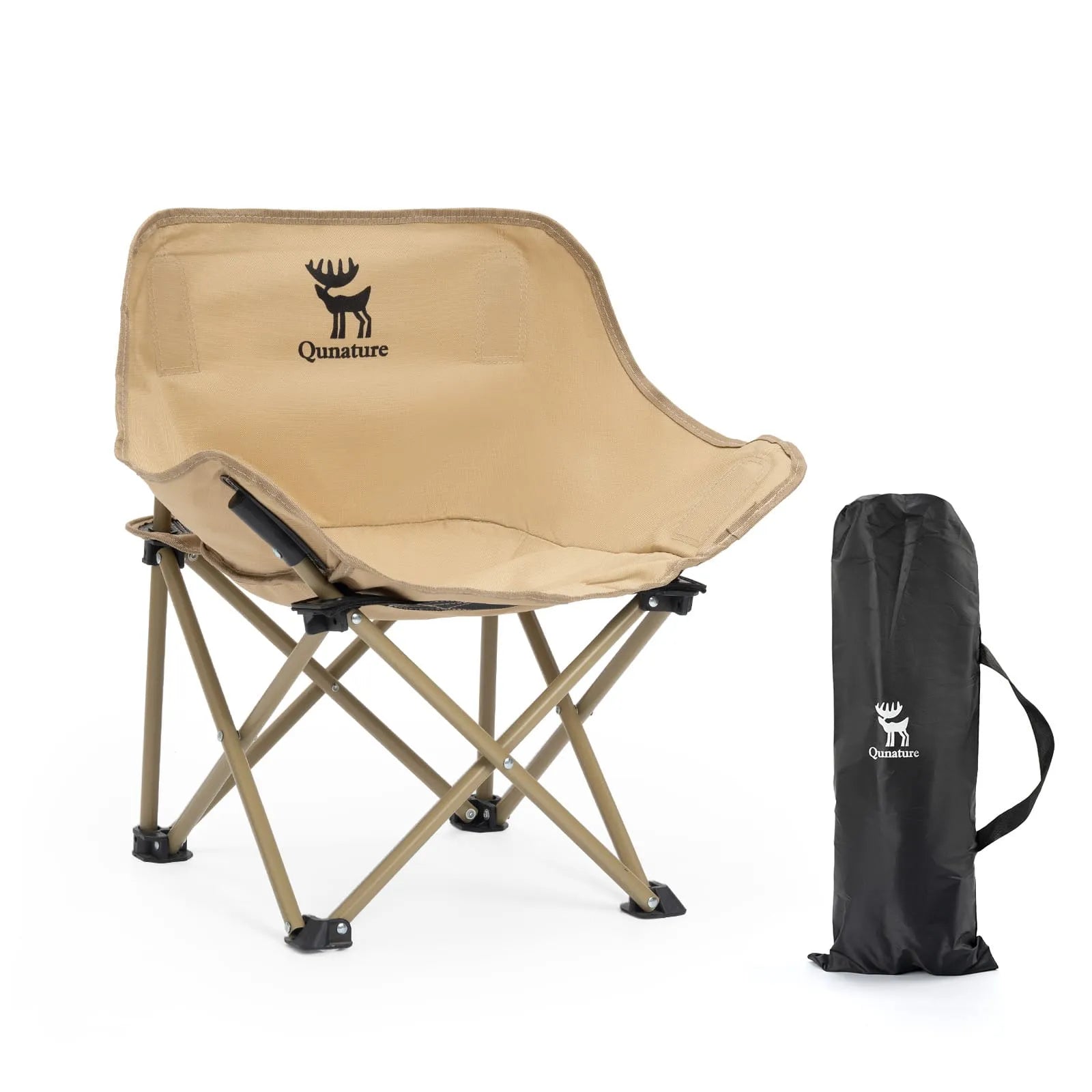 qunature outdoor folding moon chair lightweight camping chair with wide seat and ergonomic support for camping and outdoor use
#Model_Khaki (Child)