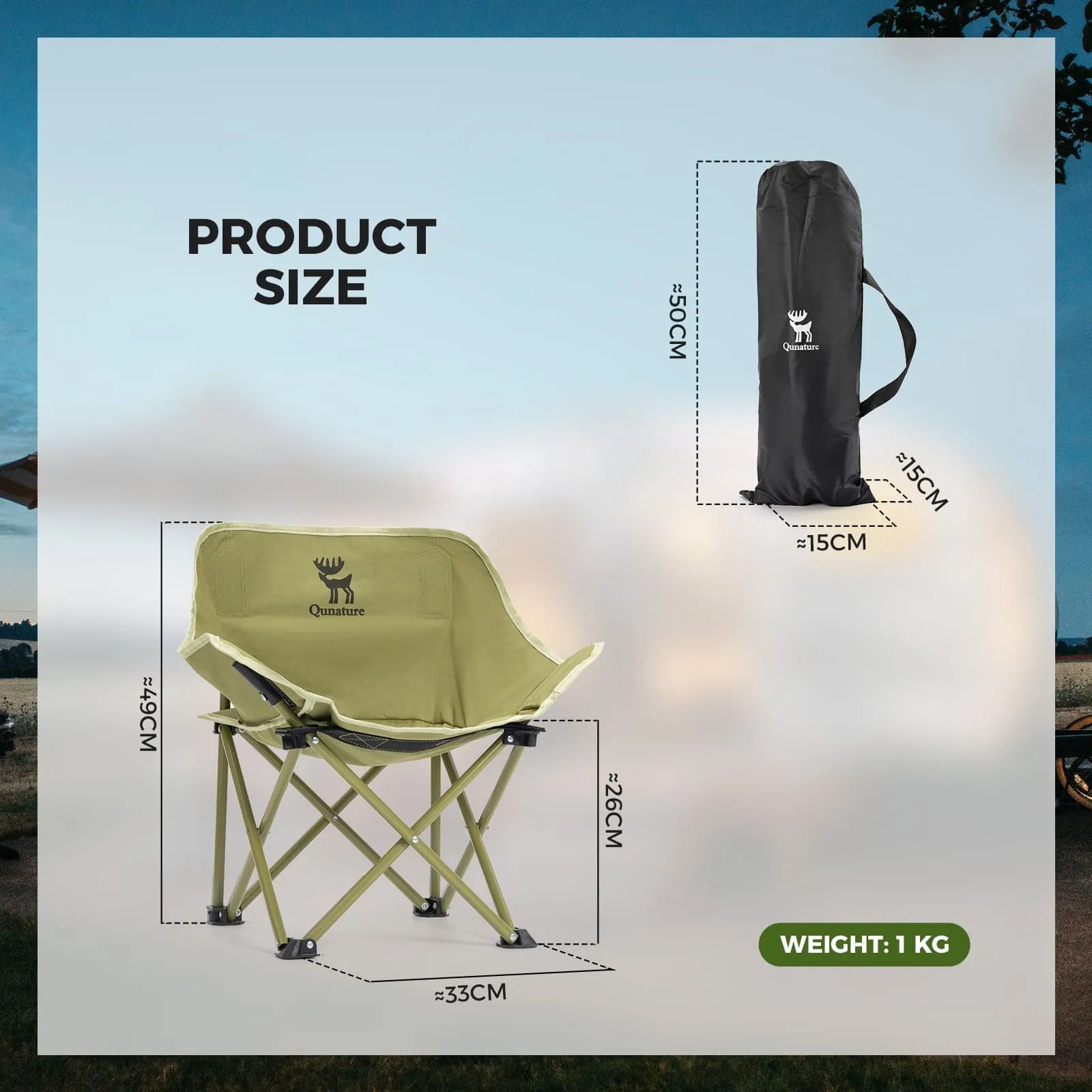 qunature outdoor folding moon chair lightweight camping chair with wide seat and ergonomic support for camping and outdoor use