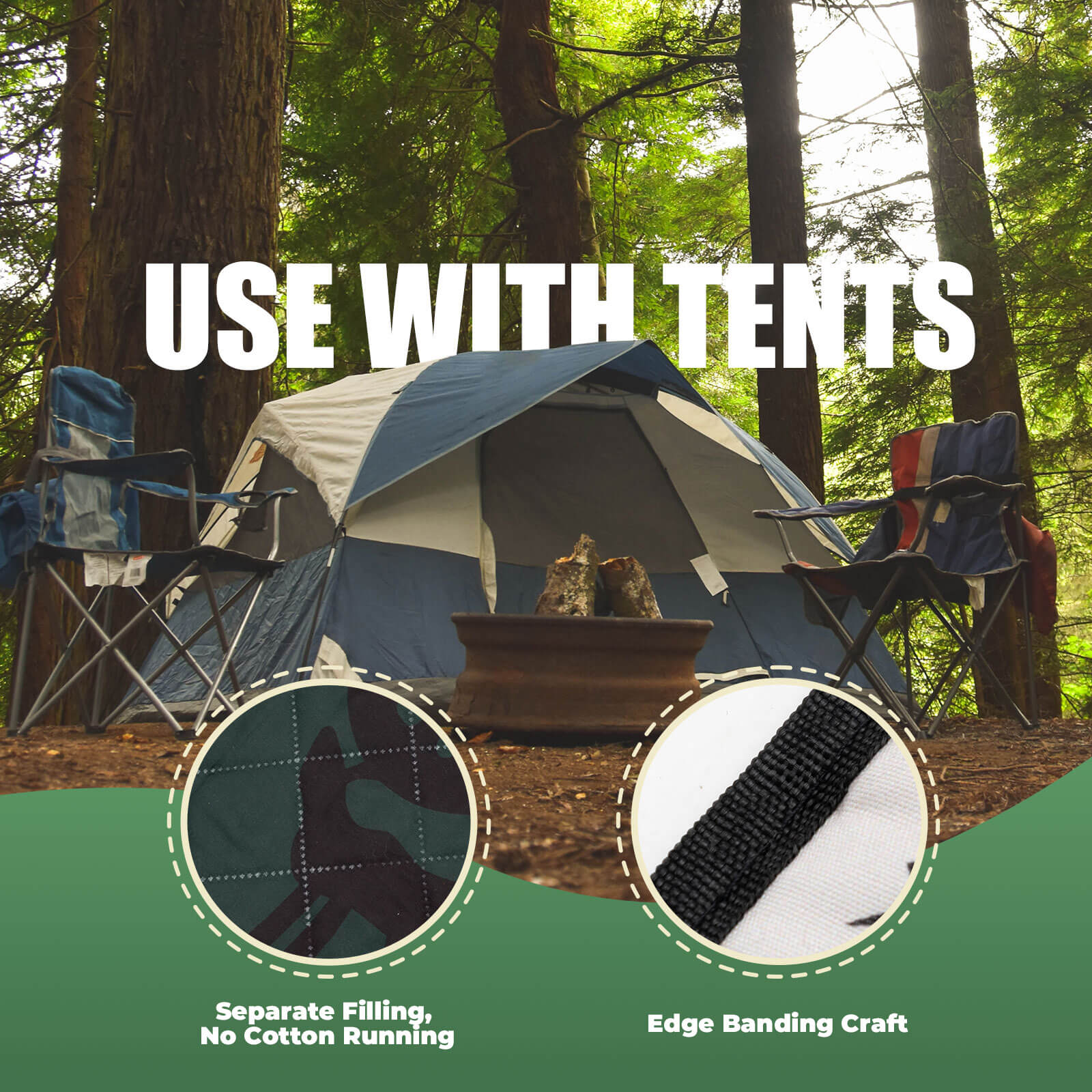 Qunature picnic blanket for 6–8 people, waterproof and foldable for outdoor use