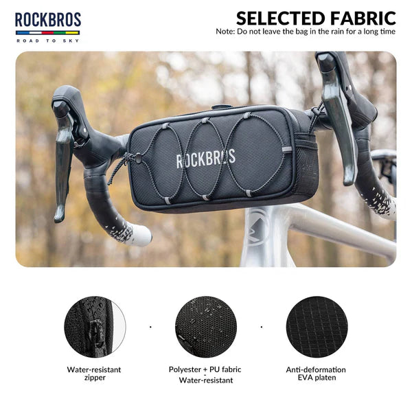 ROAD TO SKY 1.9L Square Bike Handlebar Bag with Knob Lock and EVA Hard Shell
#Color_Black