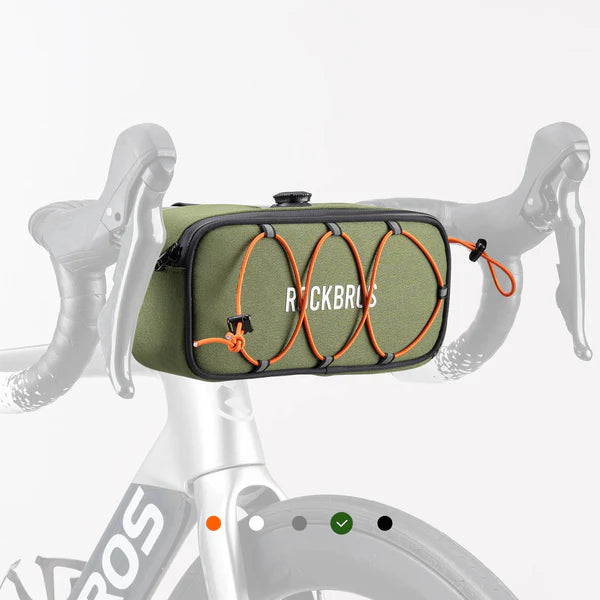 ROAD TO SKY 1.9L Square Bike Handlebar Bag with Knob Lock and EVA Hard Shell
#Color_Green