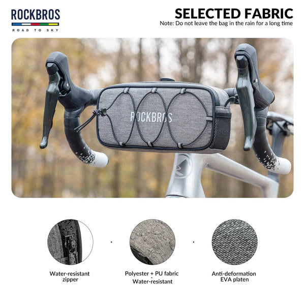 ROAD TO SKY 1.9L Square Bike Handlebar Bag with Knob Lock and EVA Hard Shell
#Color_Grey
