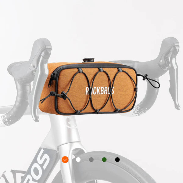 ROAD TO SKY 1.9L Square Bike Handlebar Bag with Knob Lock and EVA Hard Shell
#Color_Orange