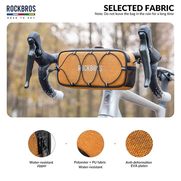 ROAD TO SKY 1.9L Square Bike Handlebar Bag with Knob Lock and EVA Hard Shell
#Color_Orange